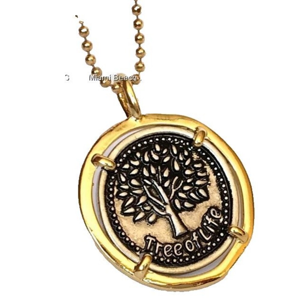 Gold Silver Celtic Tree of Life Necklace 17-19" Pendant Two Tone Serenity Plated
